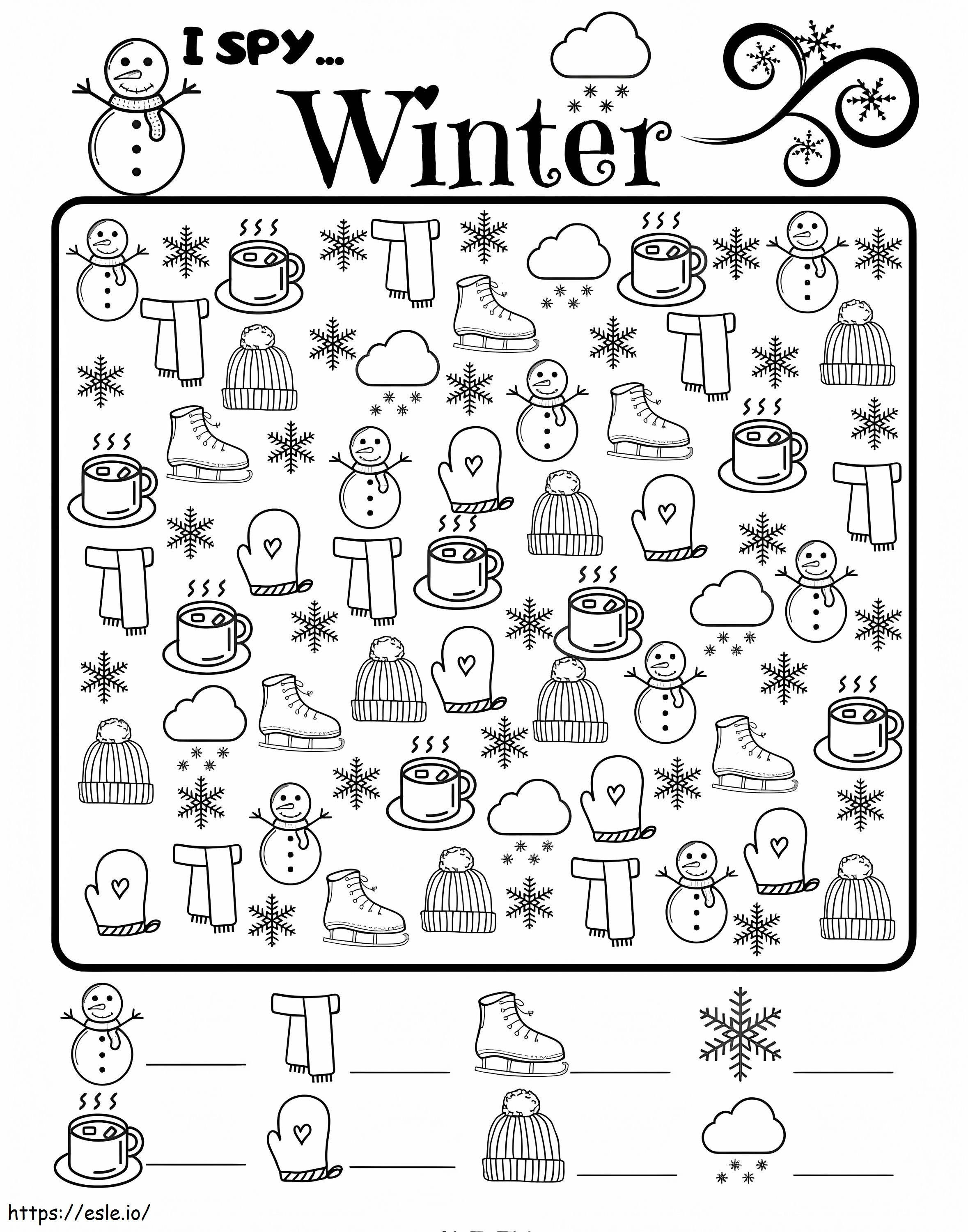 I Spy Winter coloring page