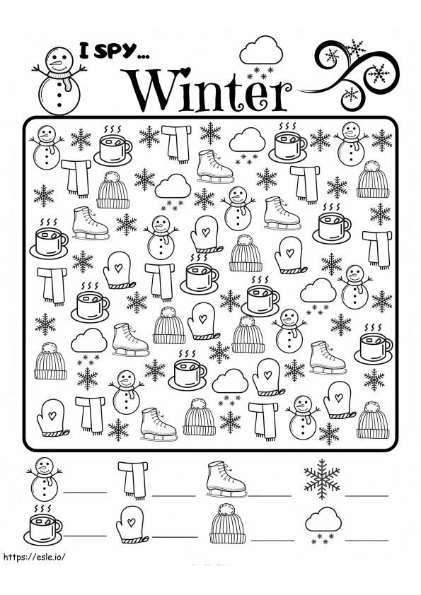 I Spy Winter coloring page
