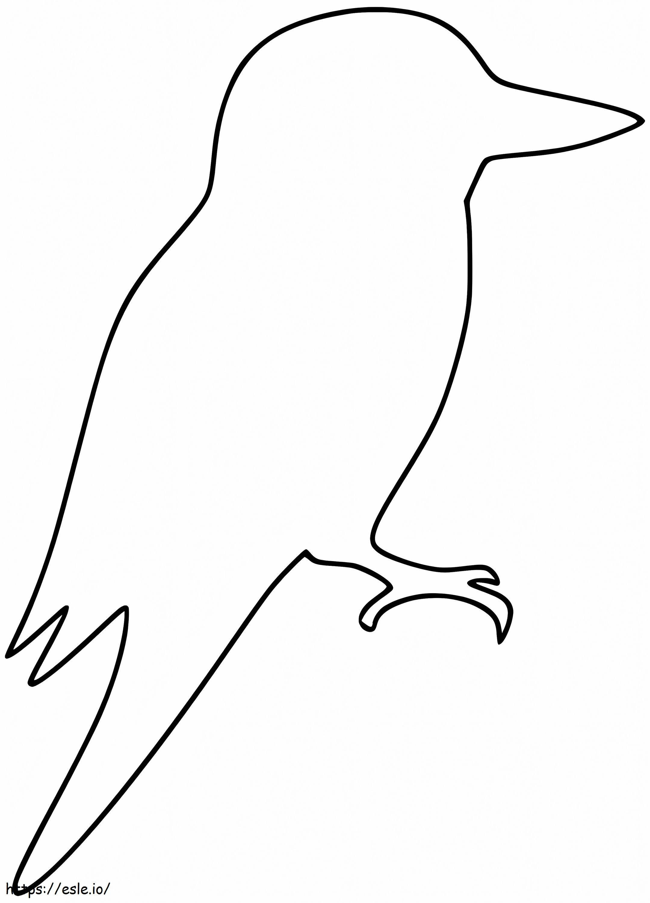 Coloriage Contour du Kookaburra à imprimer dessin
