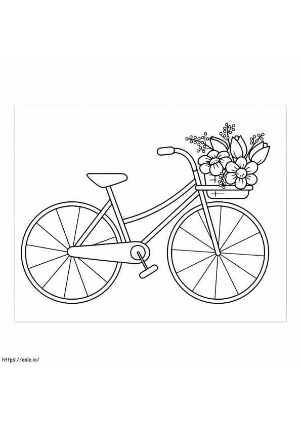 Sepeda Dengan Keranjang Bunga Gambar Mewarnai