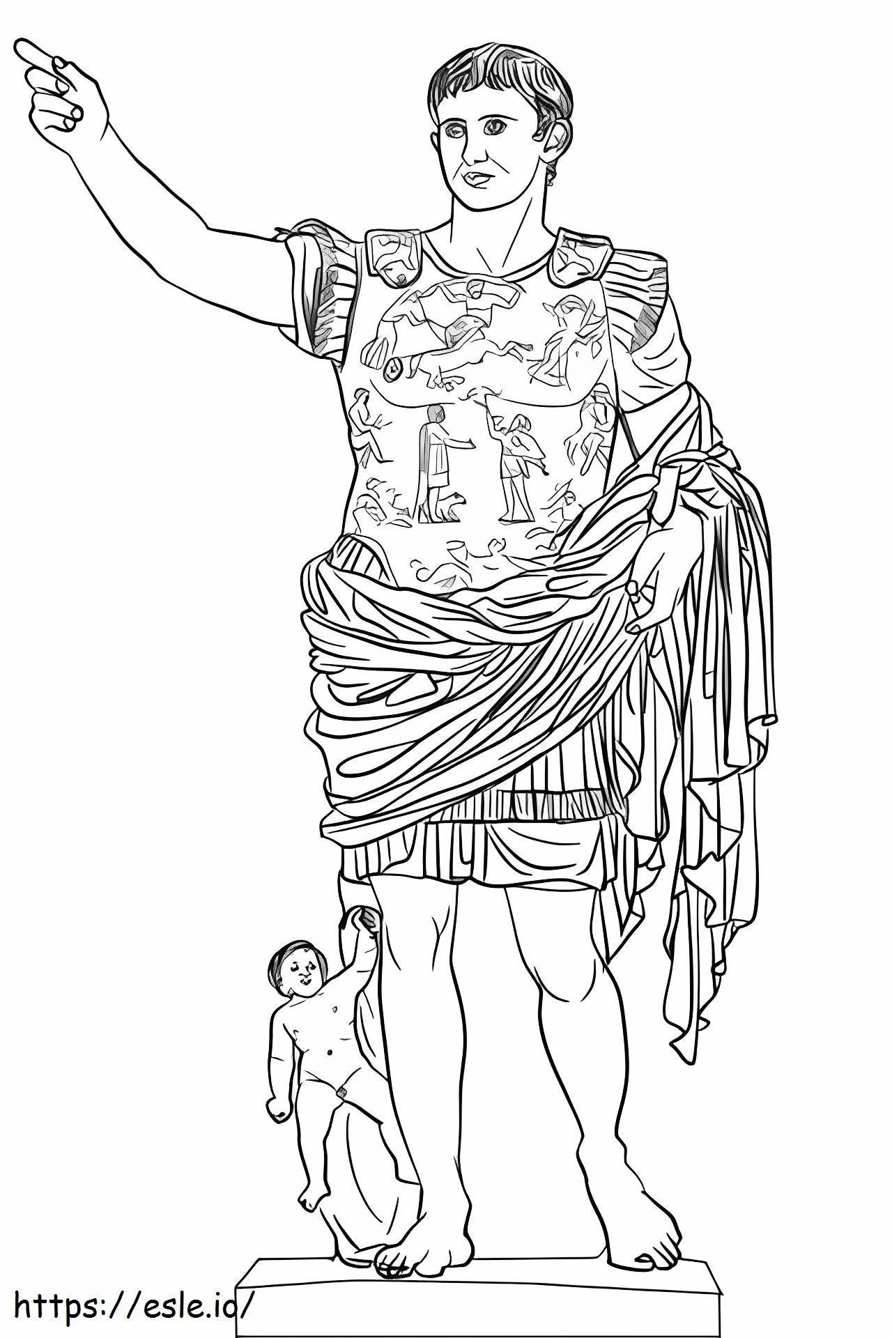 Coloriage Statue de César Auguste à imprimer dessin