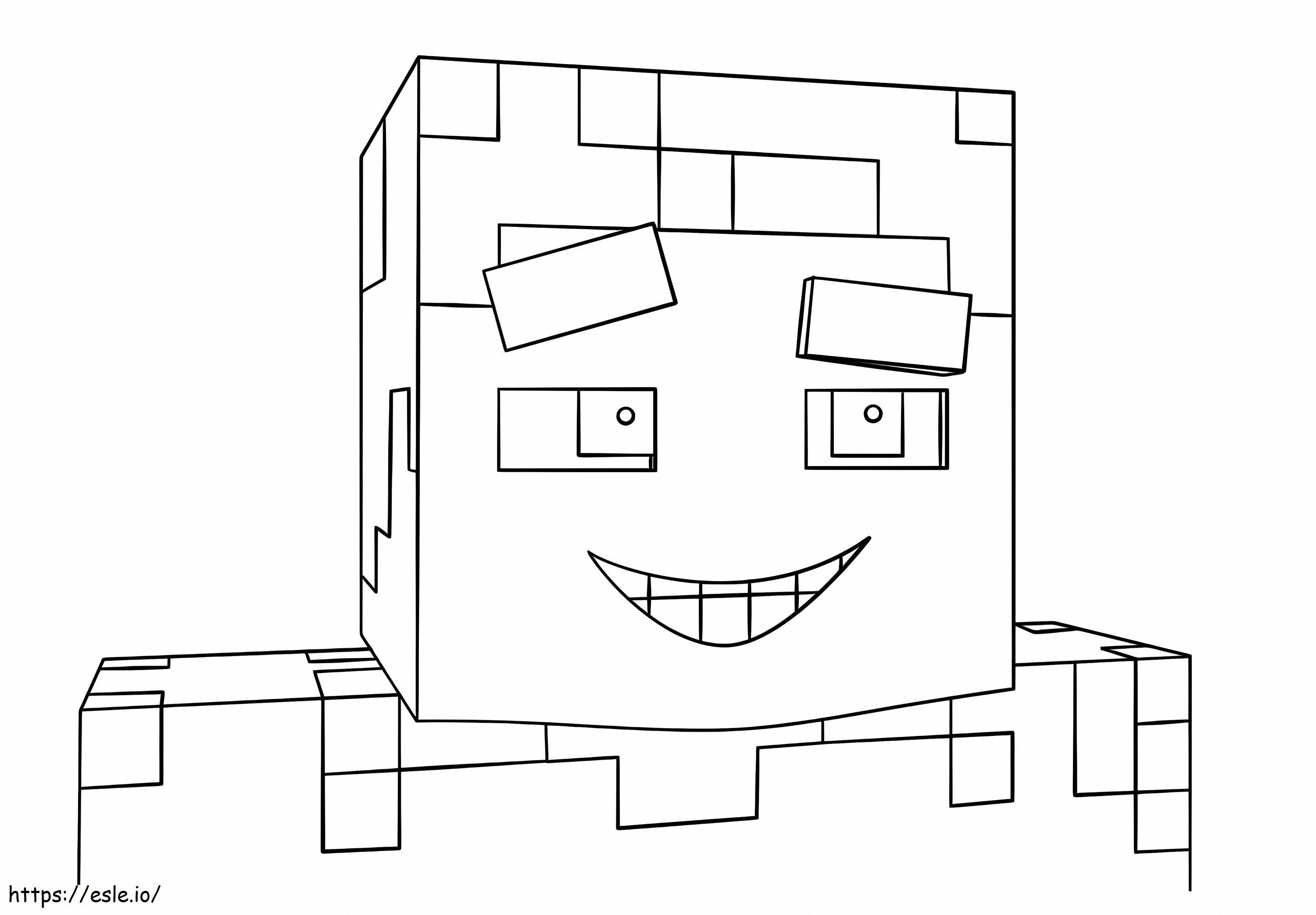 Coloriage Minecraft souriant Steve à imprimer dessin