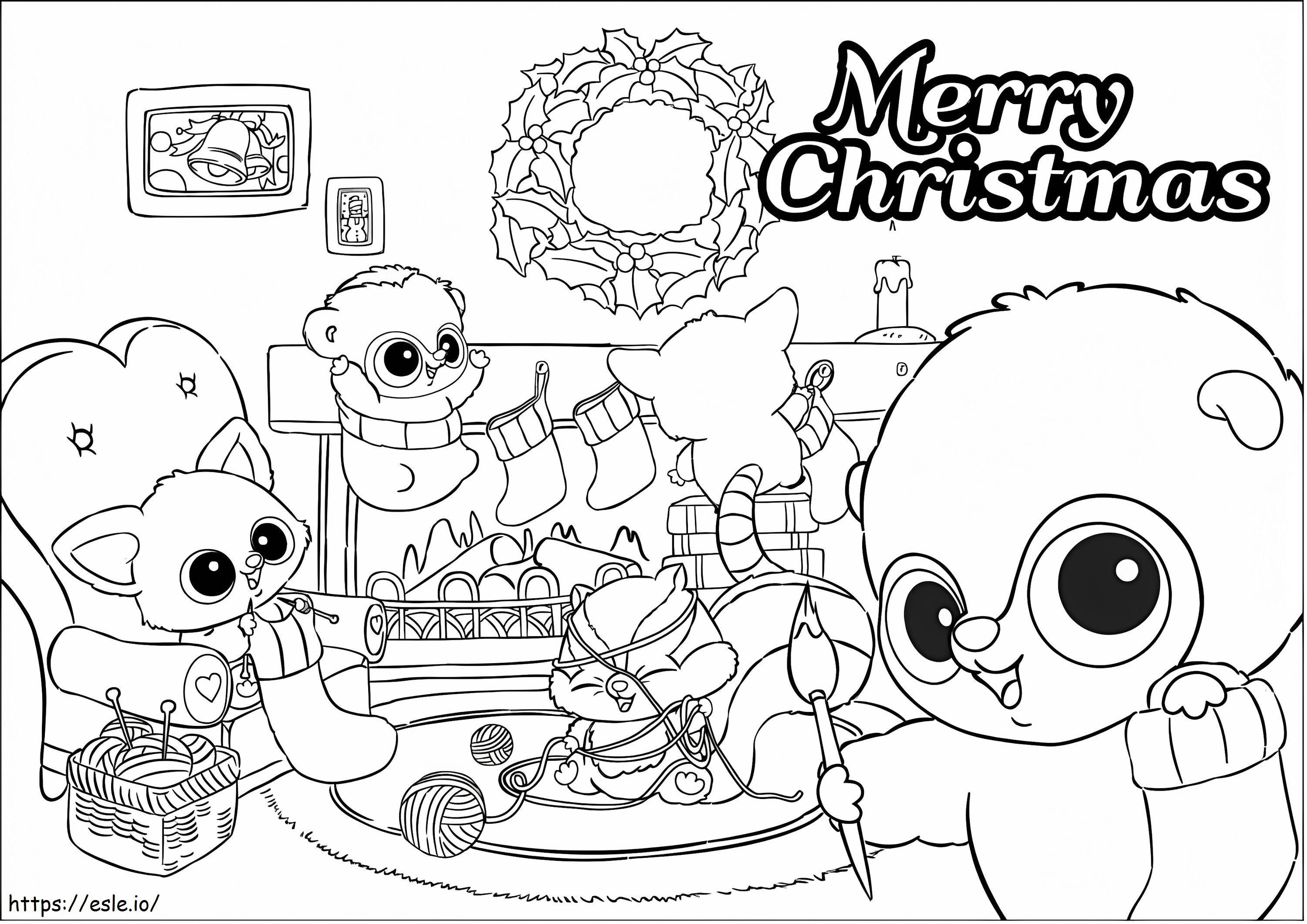 Coloriage YooHoo et ses amis Joyeux Noël à imprimer dessin