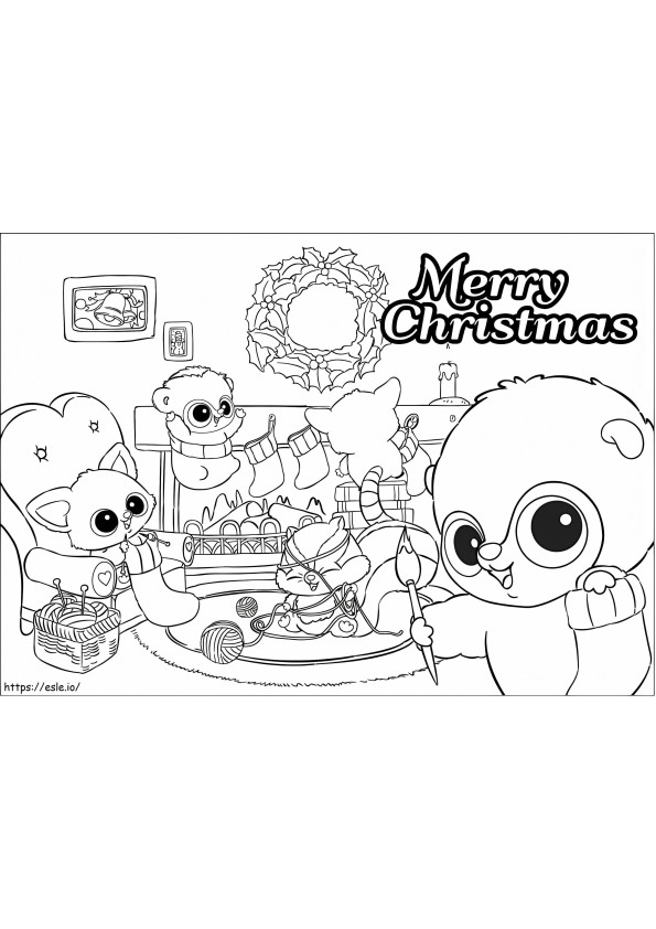 YooHoo Dan Teman-Teman Selamat Natal Gambar Mewarnai