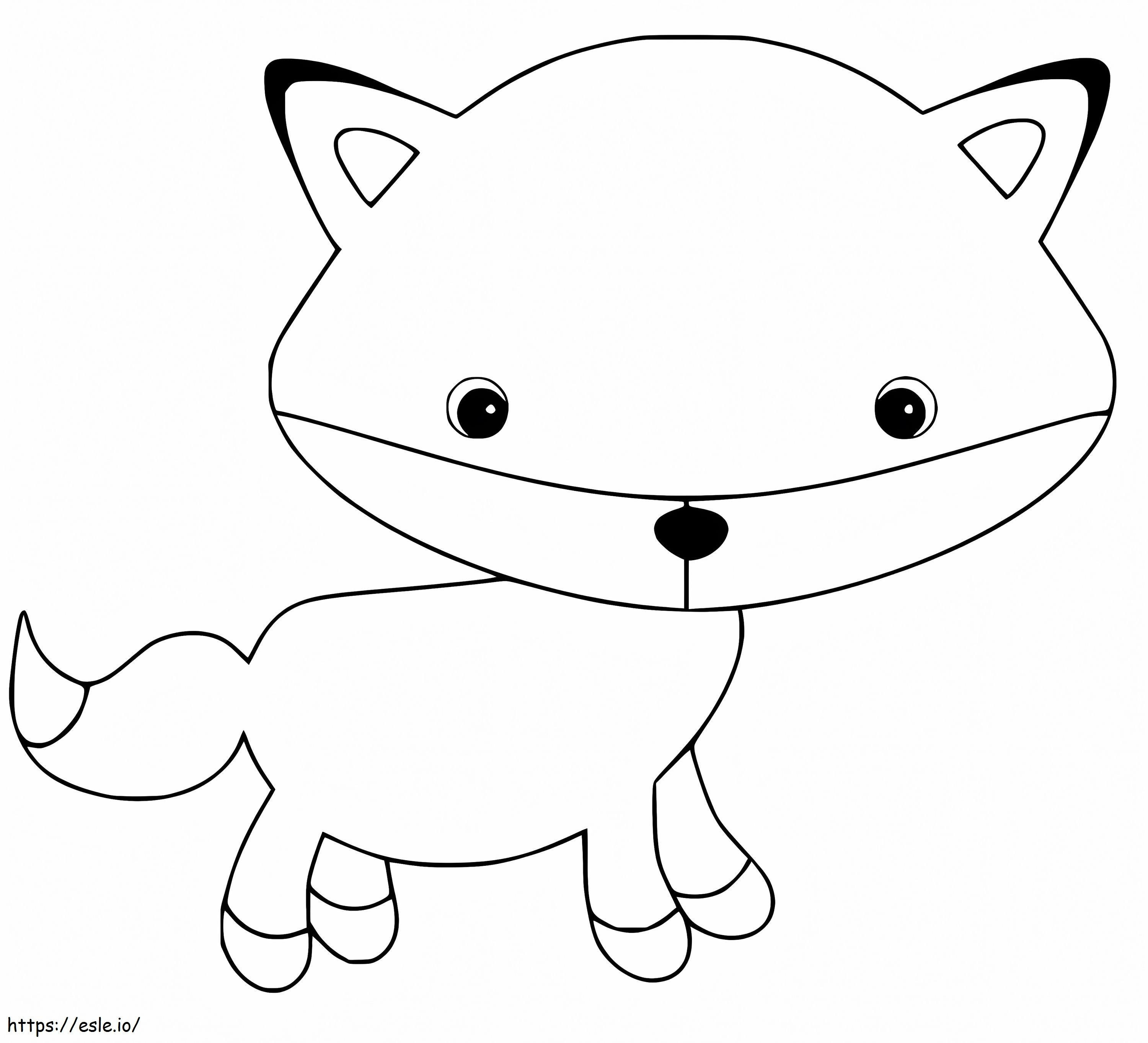 Cute Big Head Fox coloring page