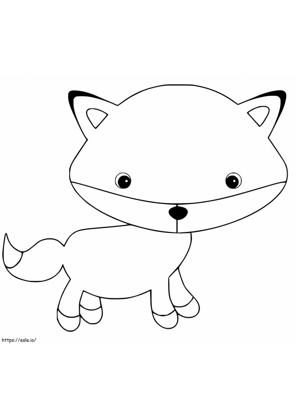 Cute Big Head Fox coloring page