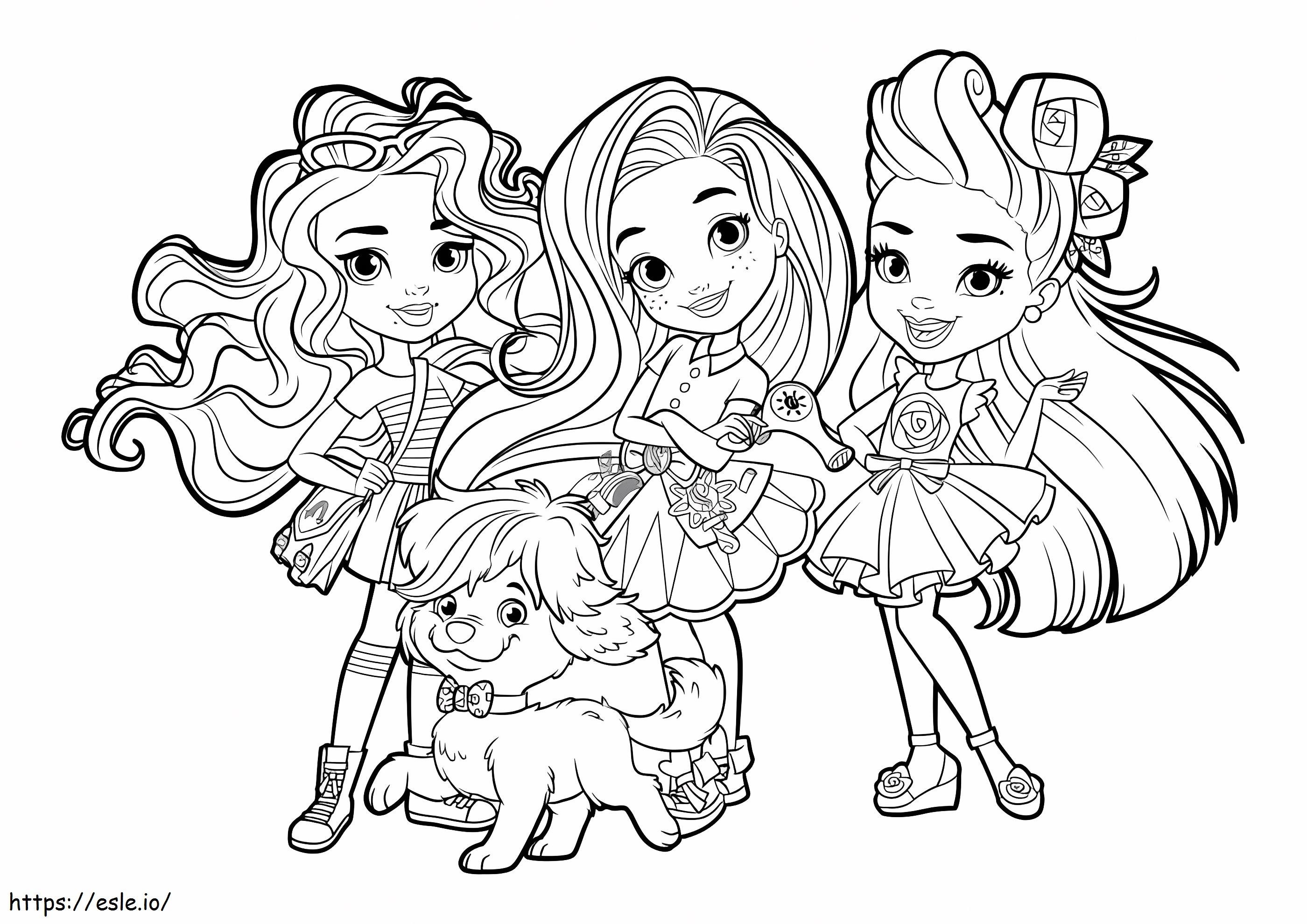 Characters From Sunny Day coloring page