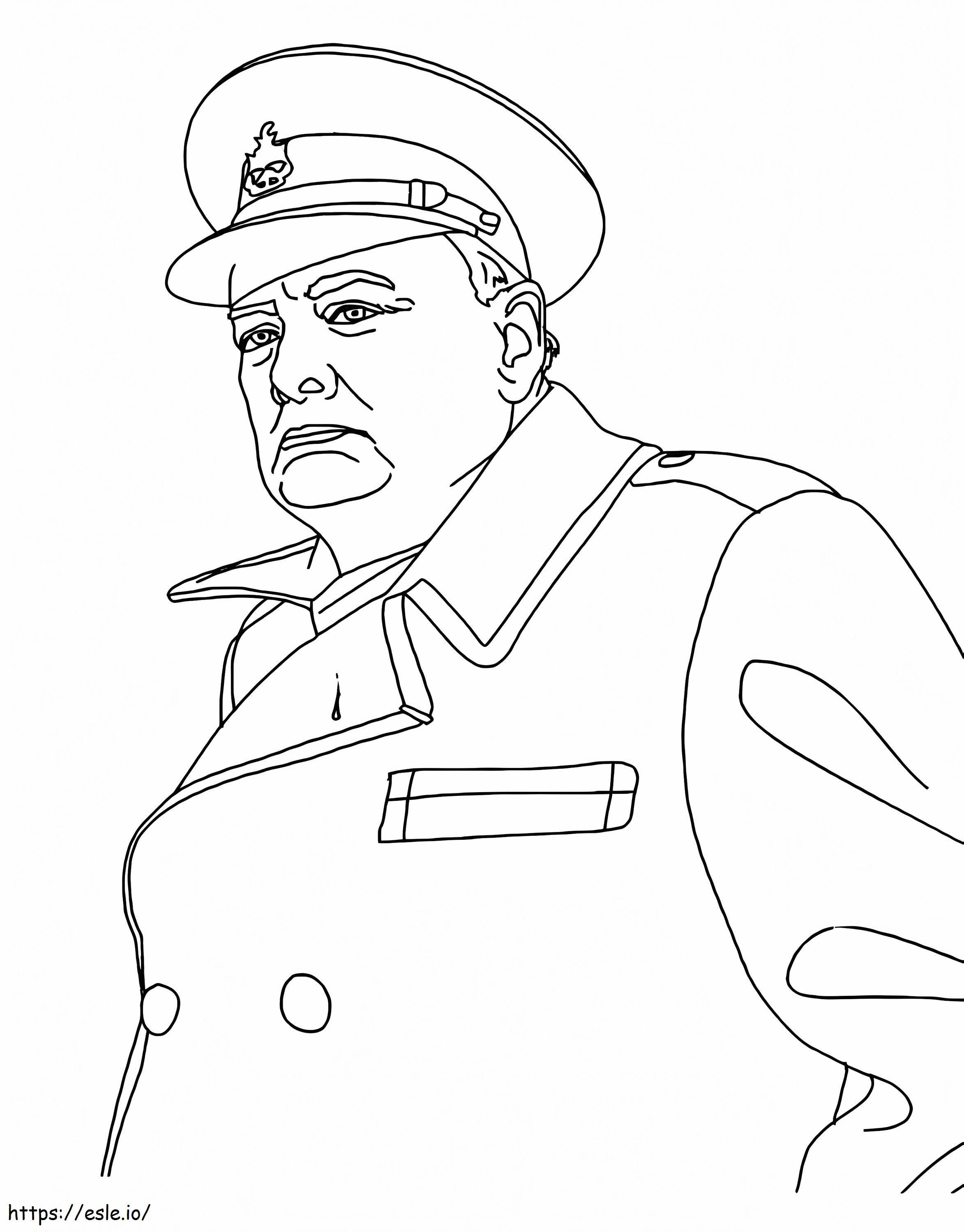 Winston Churchill 2 coloring page