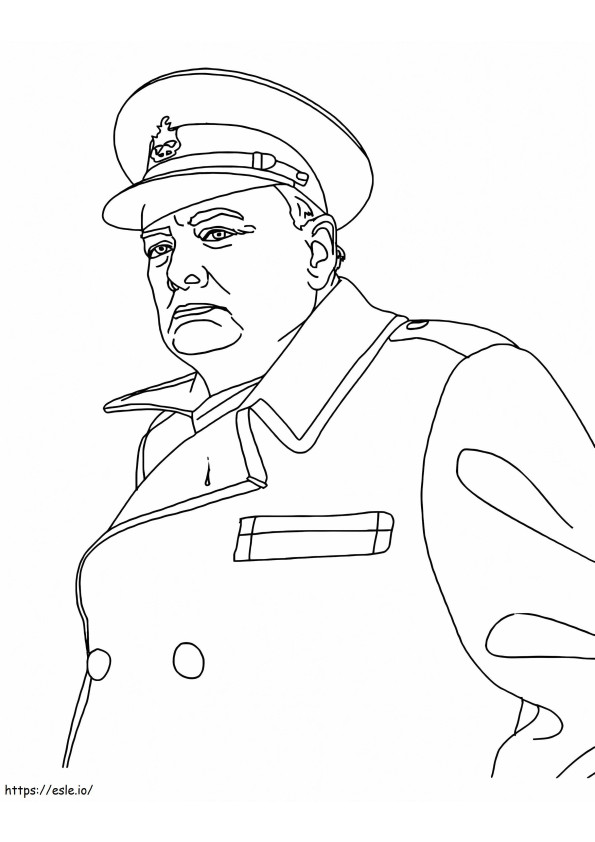 Coloriage Winston Churchill2 à imprimer dessin