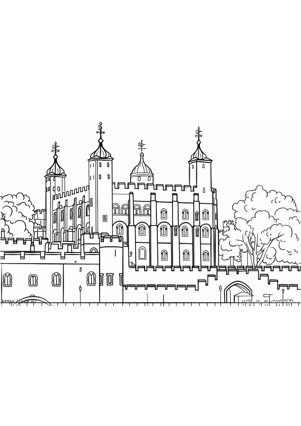Coloriage La tour de Londres à imprimer dessin