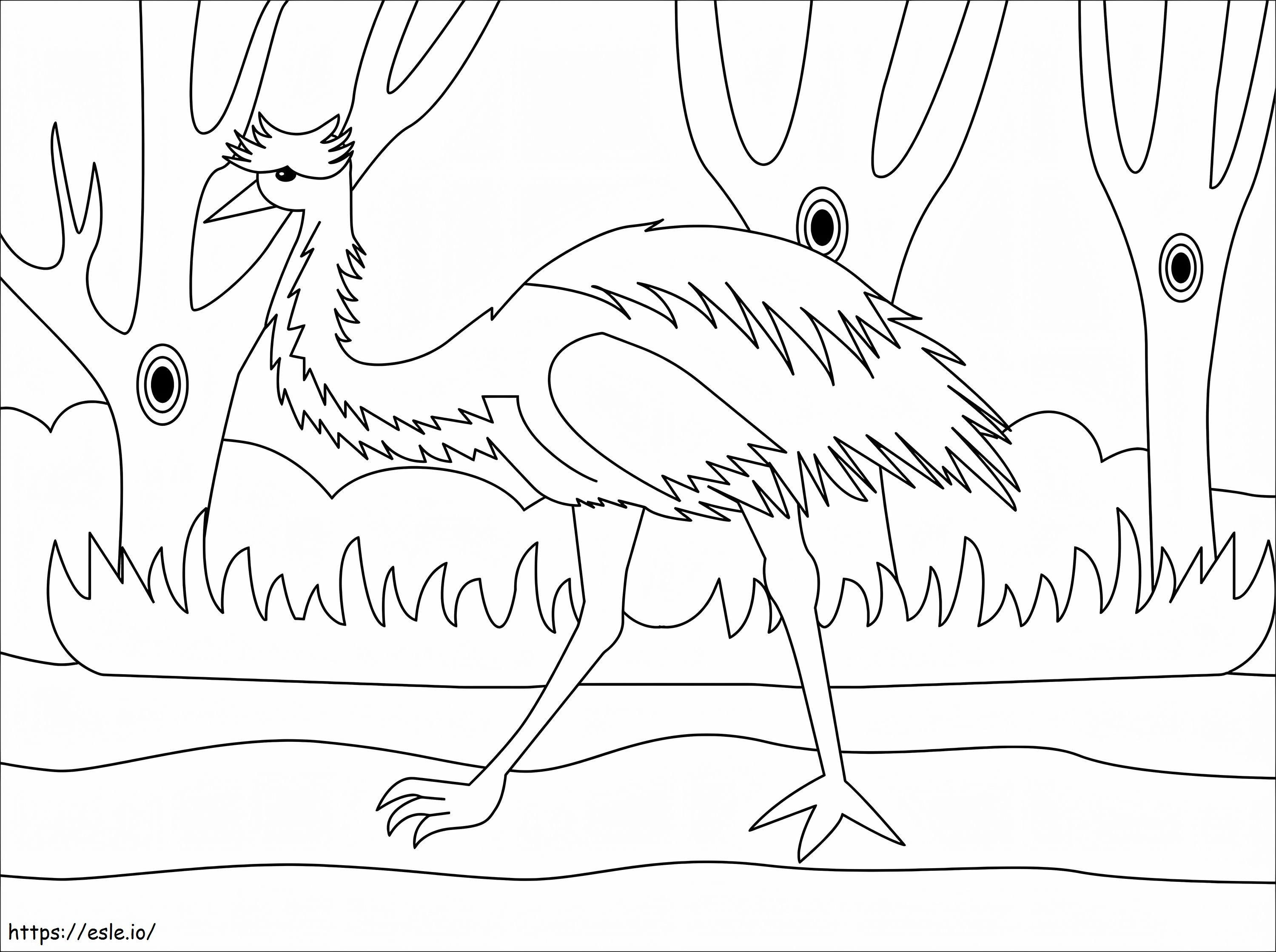 Simple Emu coloring page