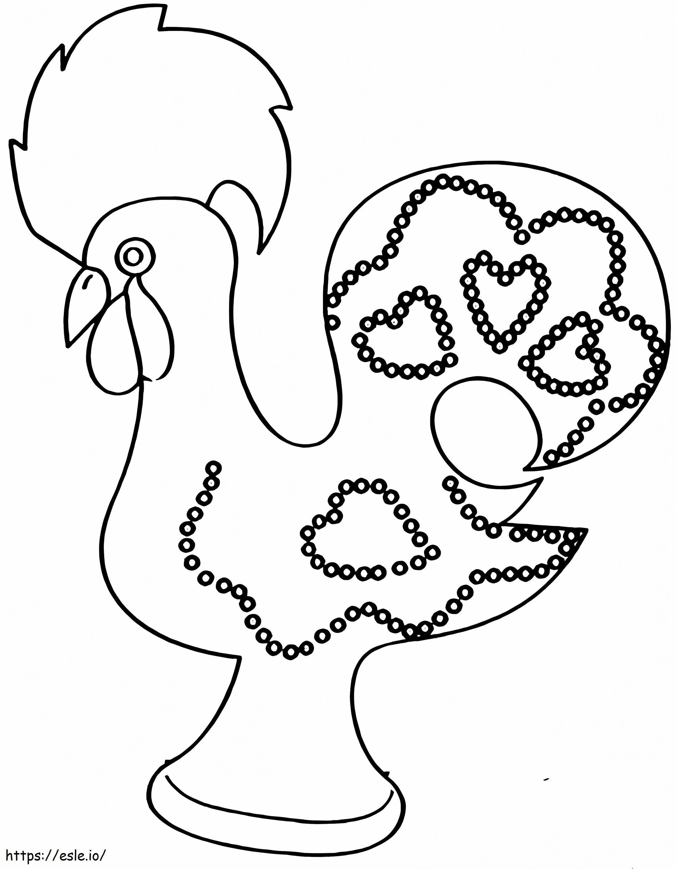 Coloriage Coq portugais à imprimer dessin