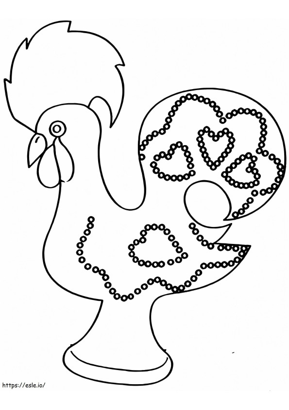 ポルトガルのオンドリ ぬりえ - 塗り絵