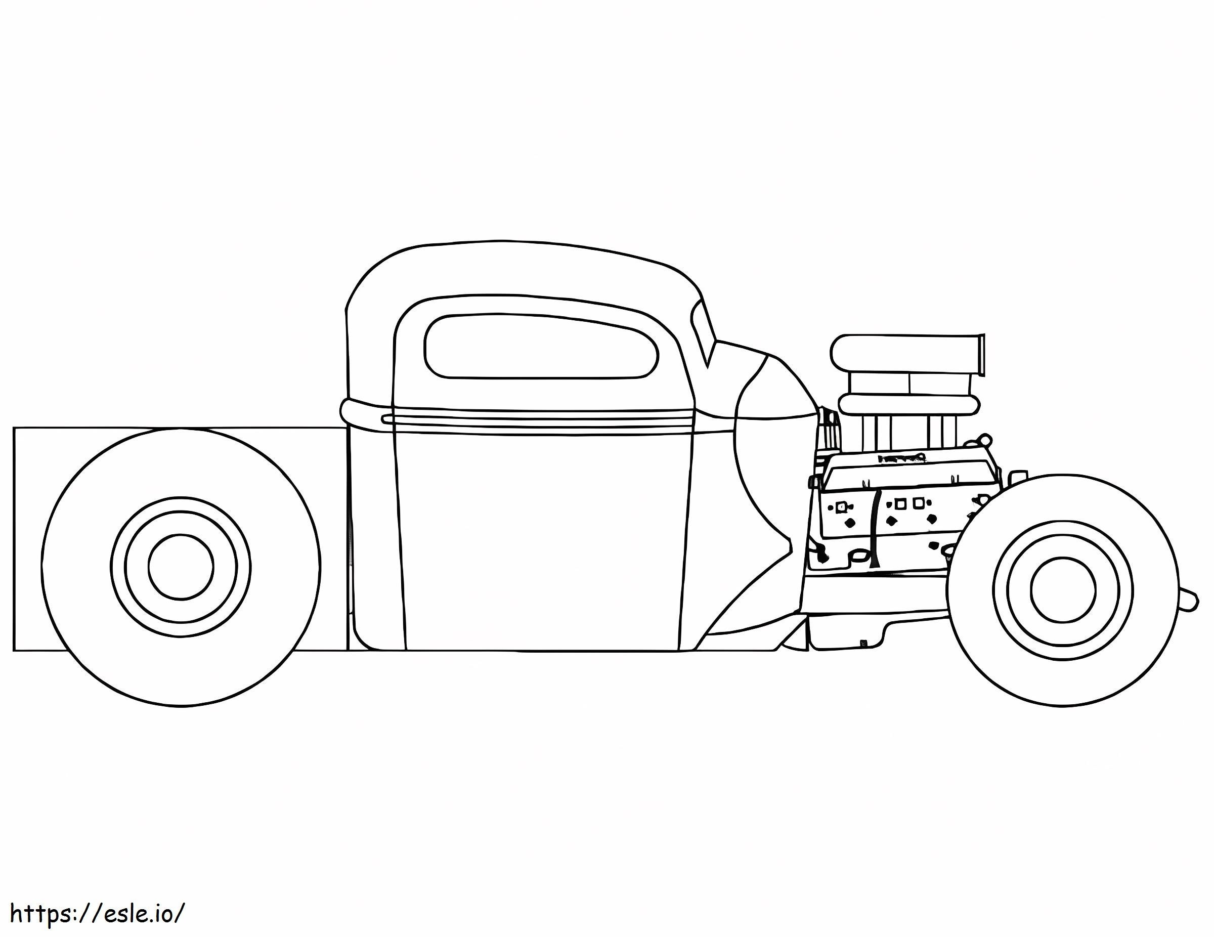 Easy Hot Rod coloring page