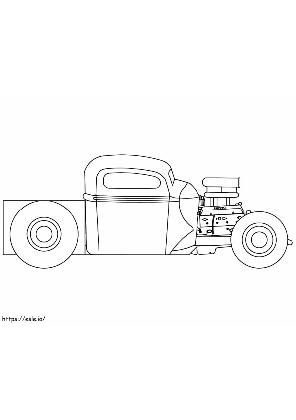 Easy Hot Rod coloring page
