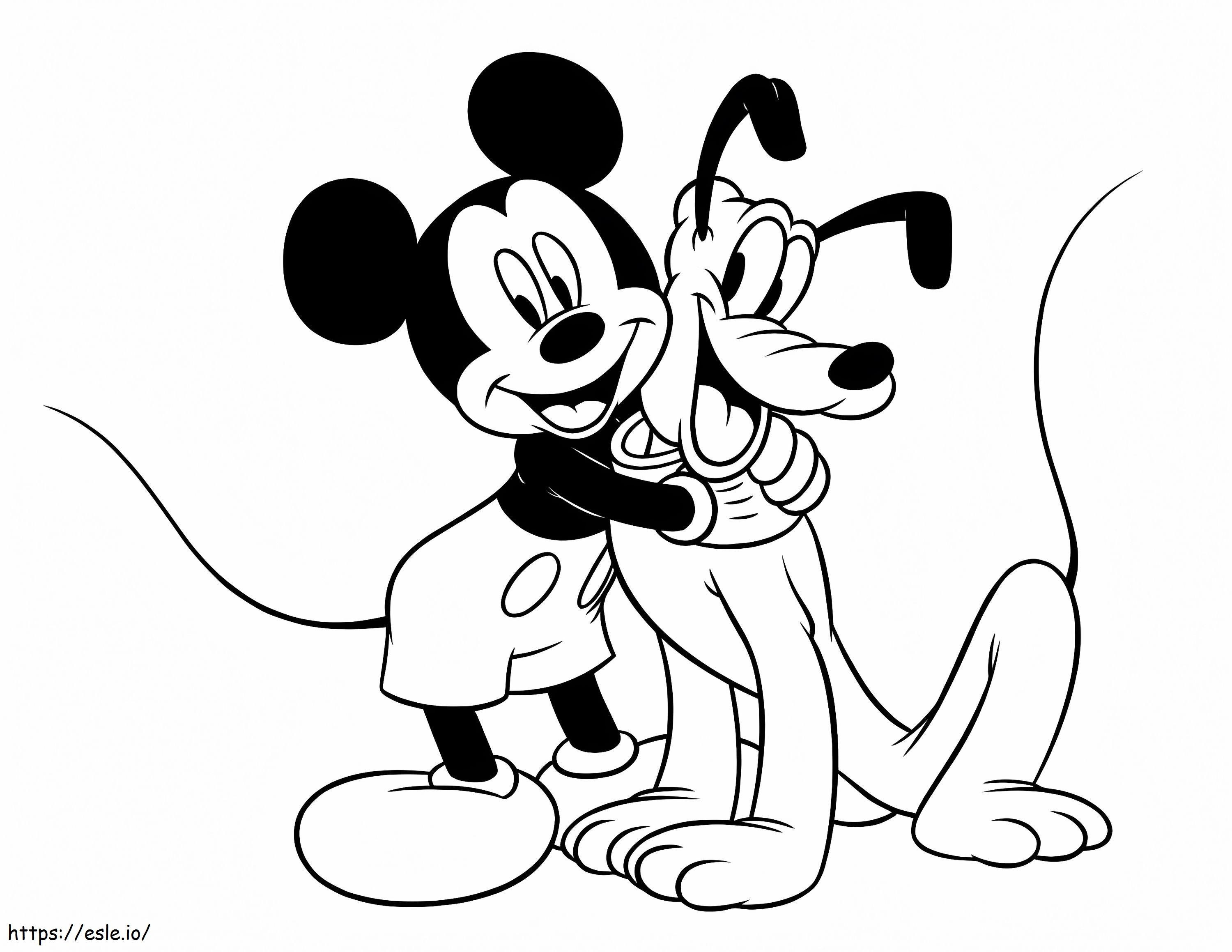 Disneyn Mikki Hiiri halaa Plutoa värityskuva