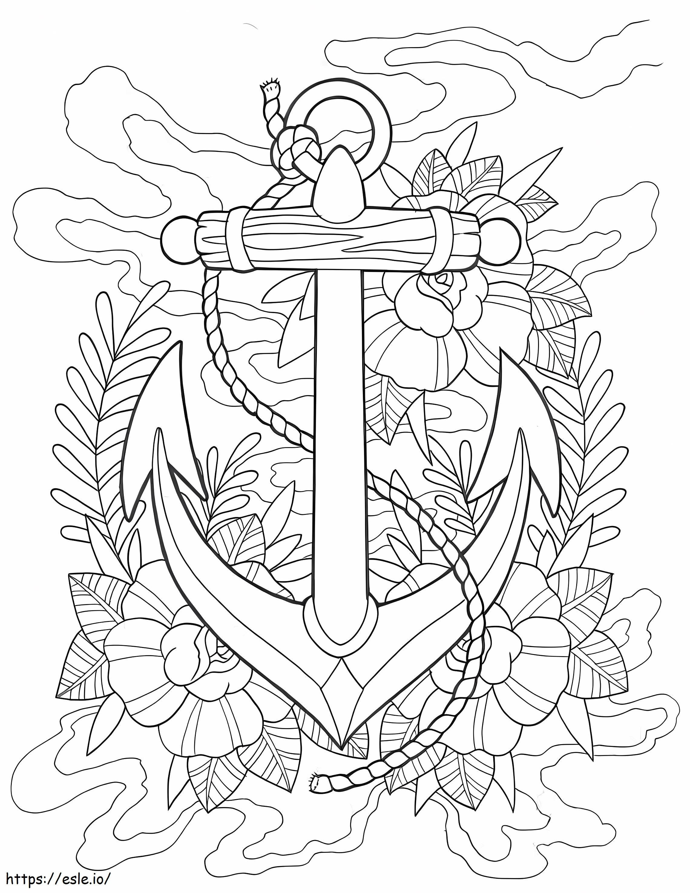 Anchor Tattoo 1 coloring page