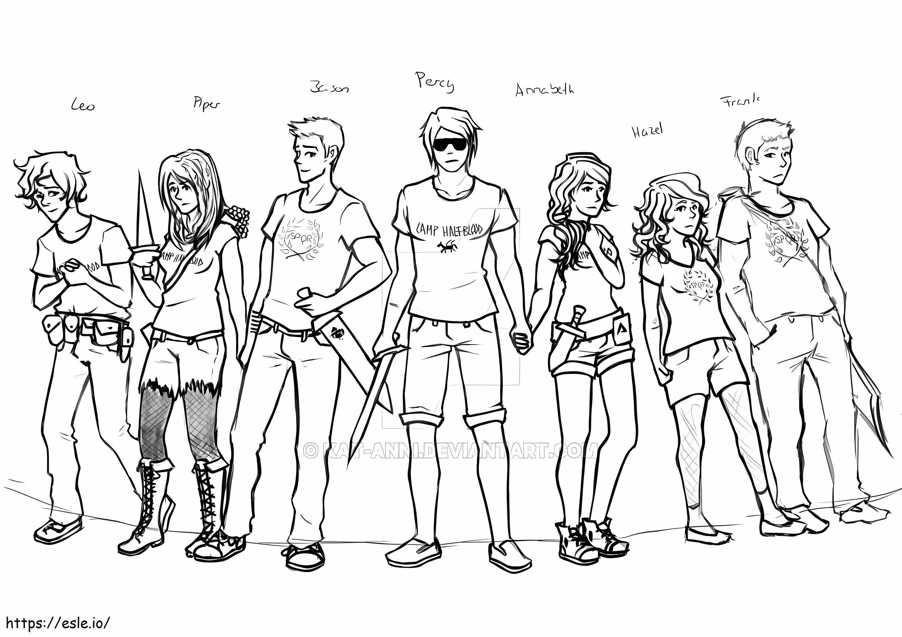 Percy Jackson And Friends coloring page