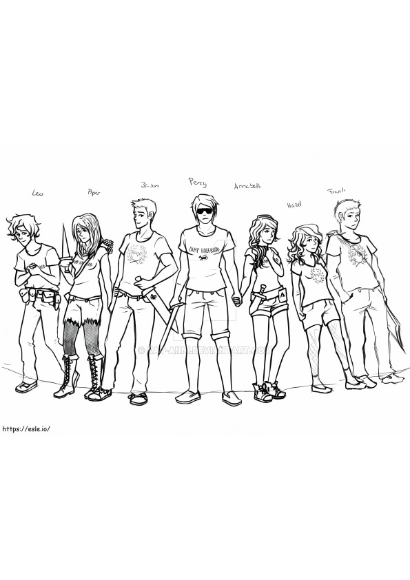 Percy Jackson And Friends coloring page
