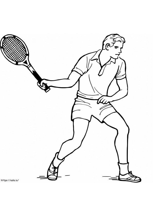 Vintage tennispelaaja värityskuva