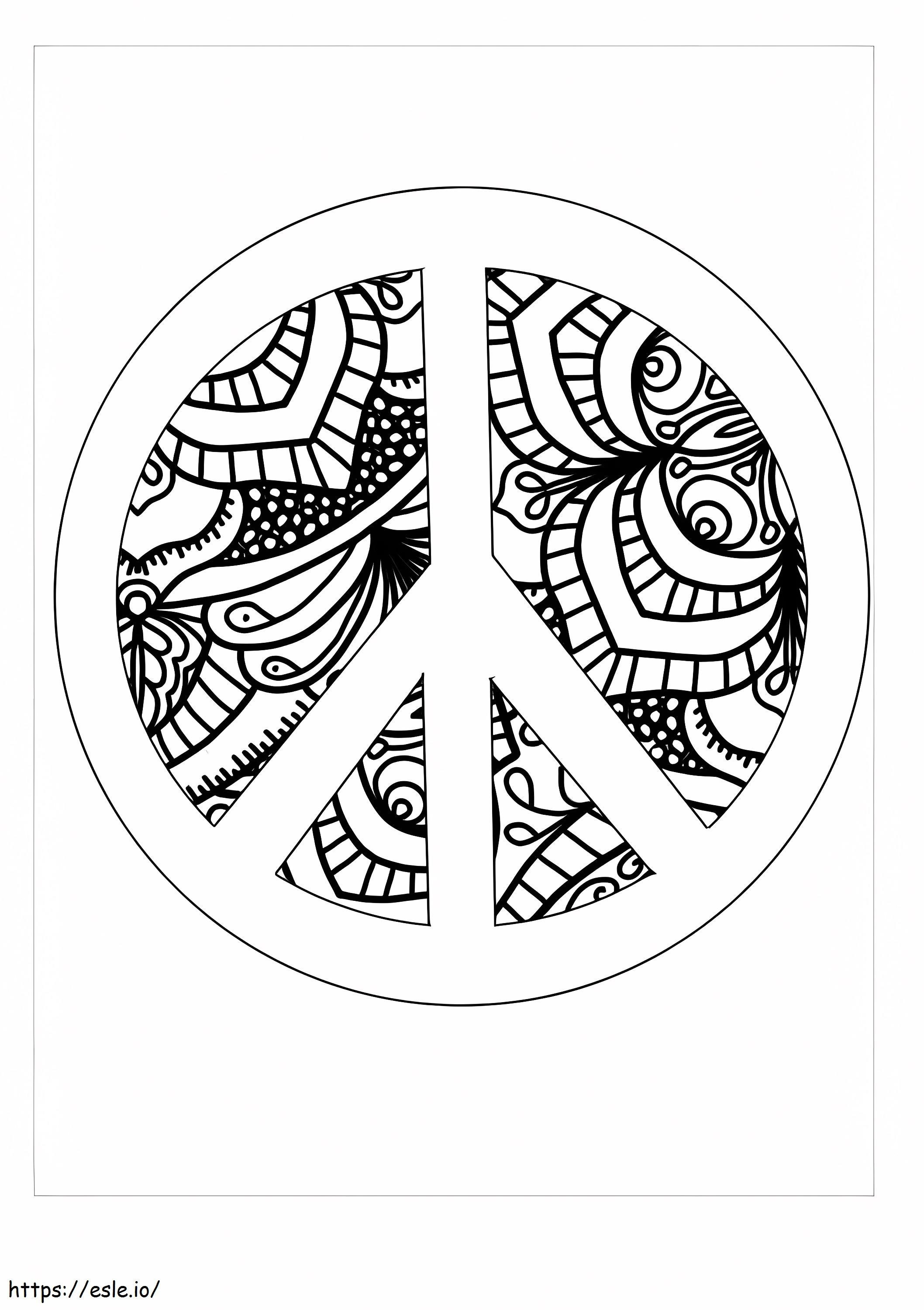 Paz Zentangle coloring page