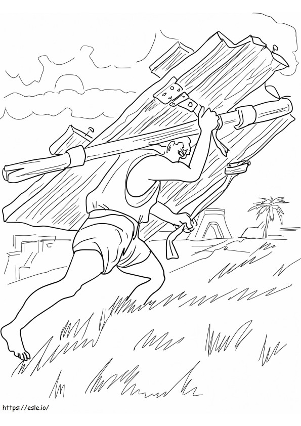 Samson Carries Gates Of Gaza coloring page