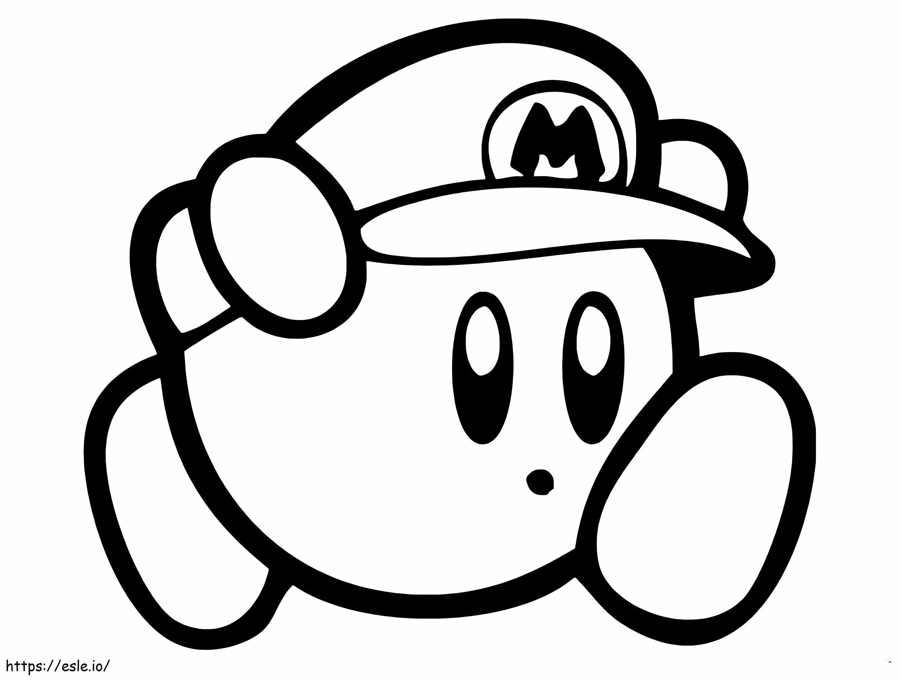Kirby juoksee värityskuva