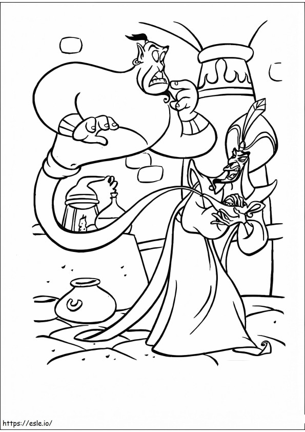 Gênio e Jafar para colorir