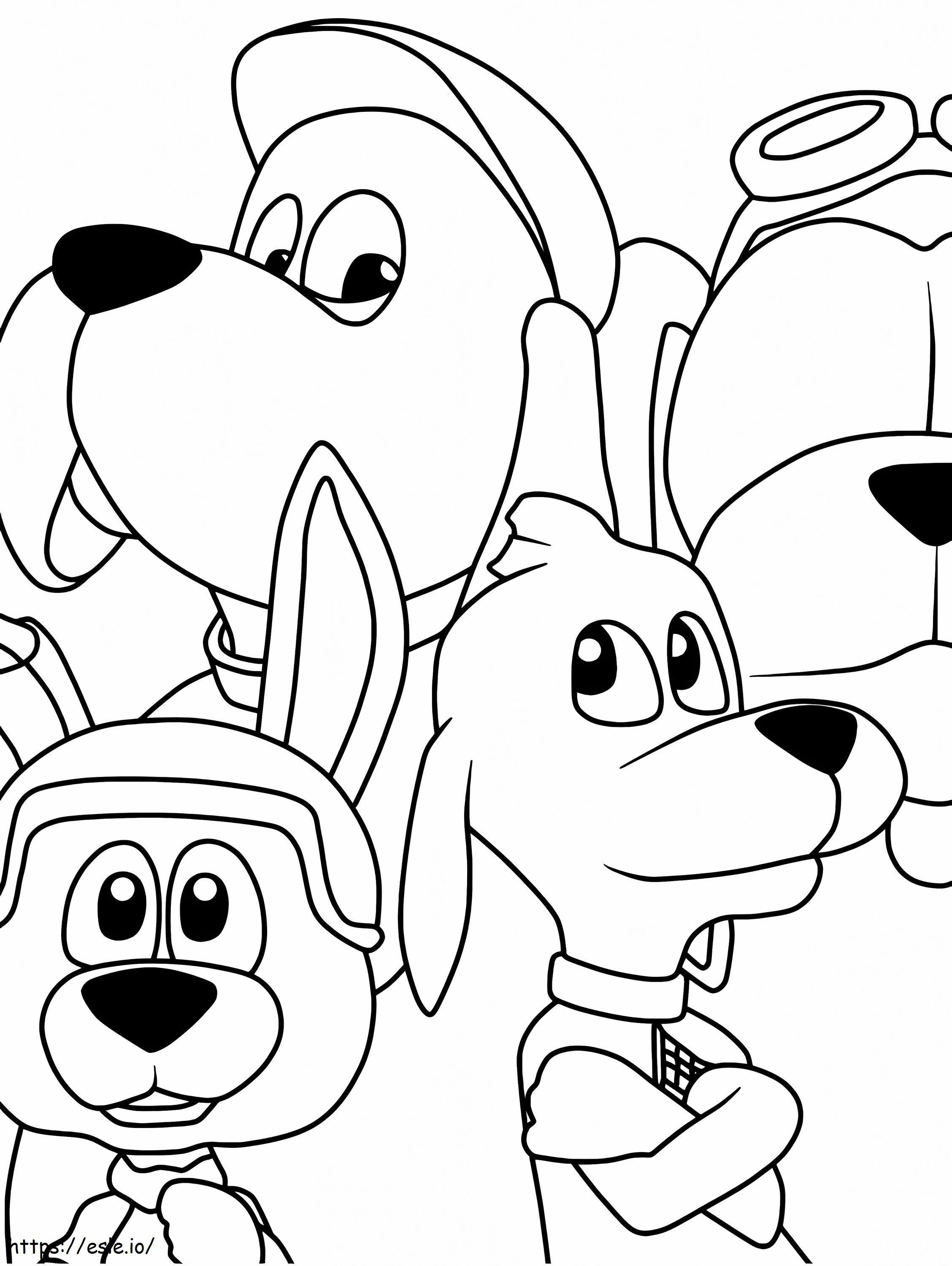 Personajes de Go Dog Go para colorear