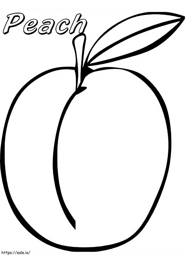 Simple Peach Fruit 1 coloring page