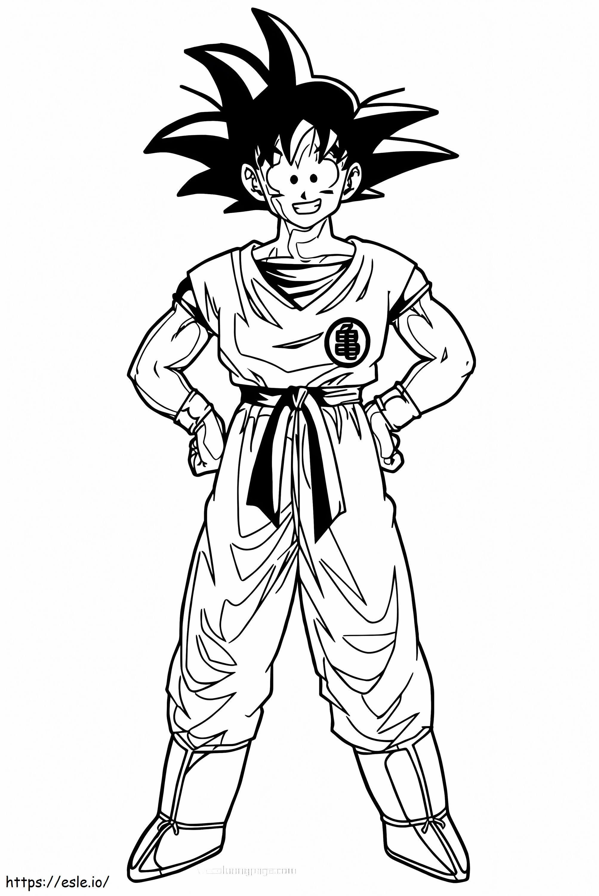 Coloriage Son Goku sourit à imprimer dessin