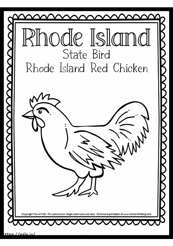 Coloriage Oiseau de l'État du Rhode Island à imprimer dessin
