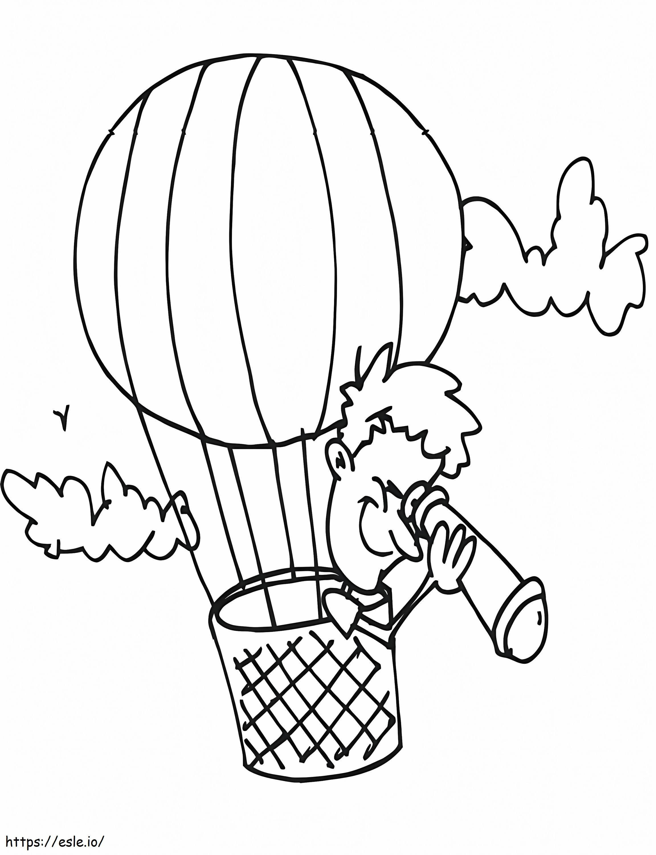 通常の熱気球1 ぬりえ - 塗り絵