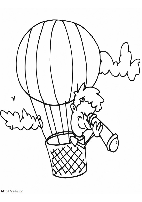通常の熱気球1 ぬりえ - 塗り絵