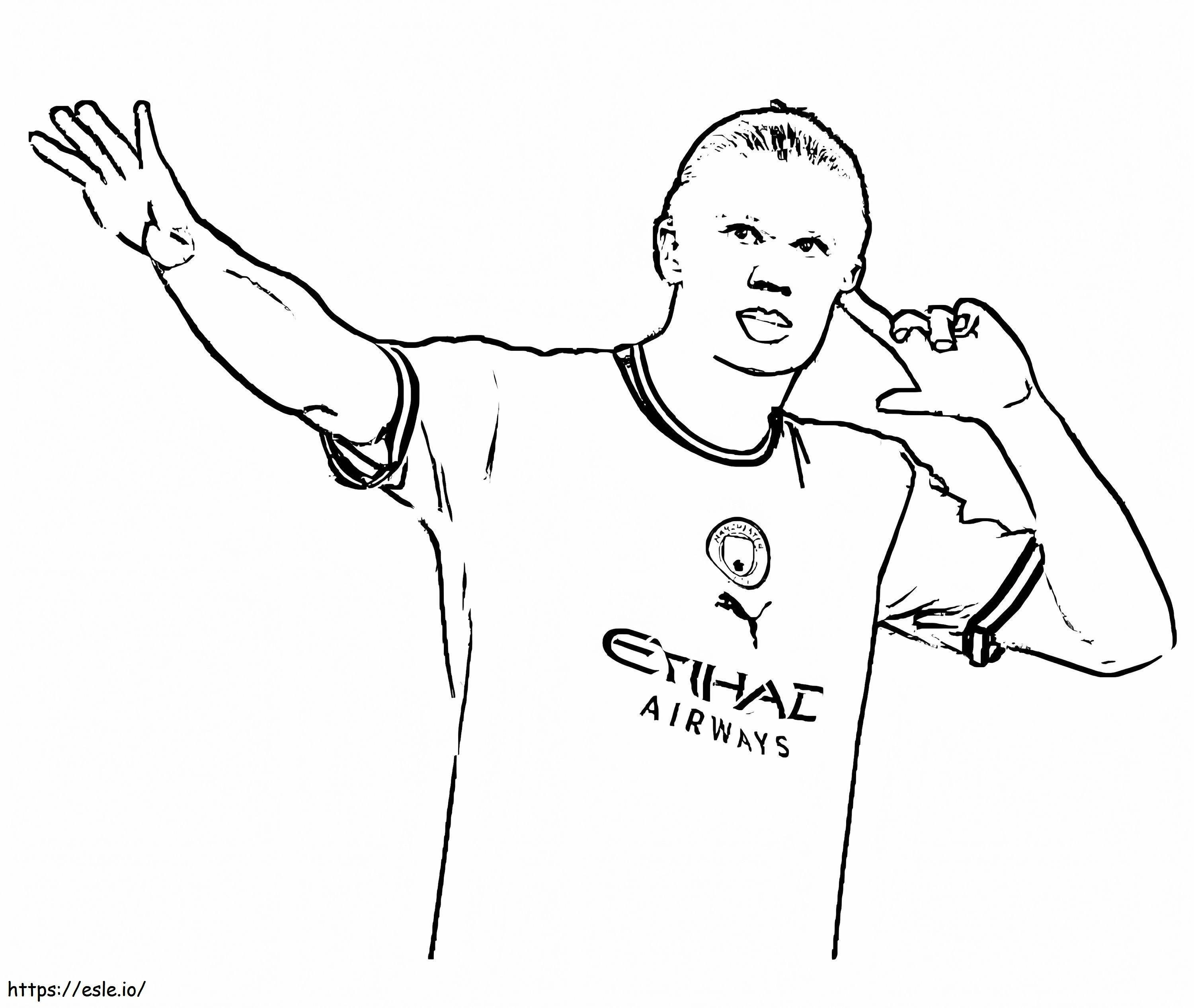 Erling Haaland Free Printable coloring page