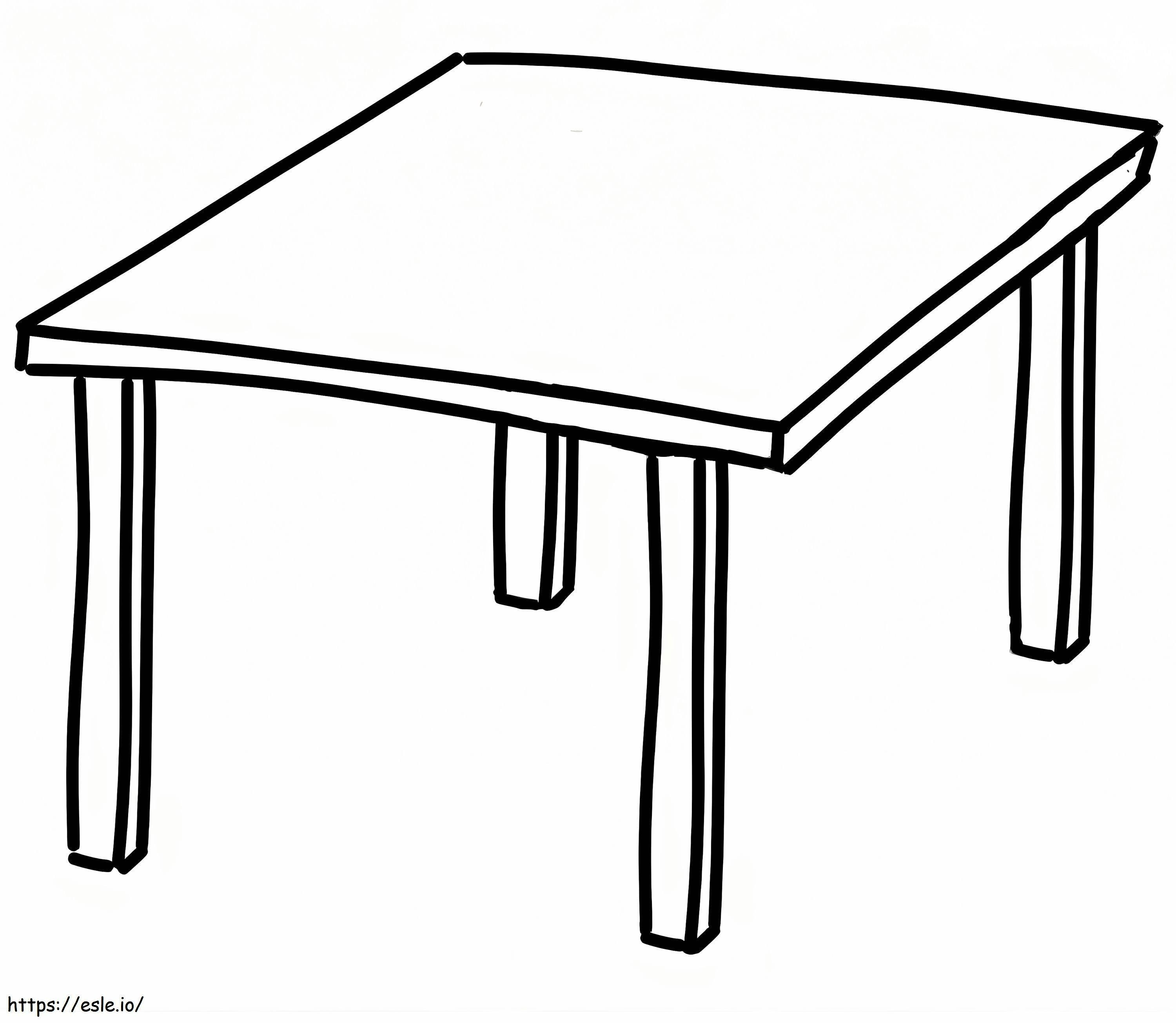 Erittäin yksinkertainen pöytä värityskuva