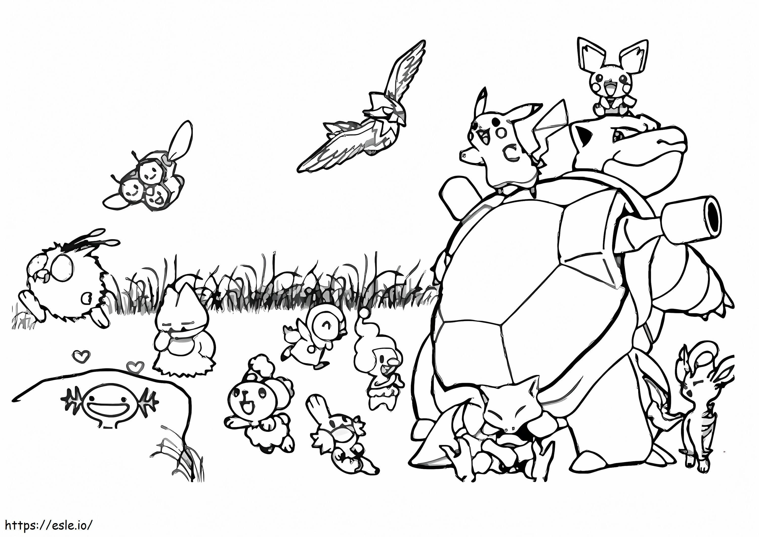 1528282008 Pikachu And Blastoise A4 E1600650157277 coloring page