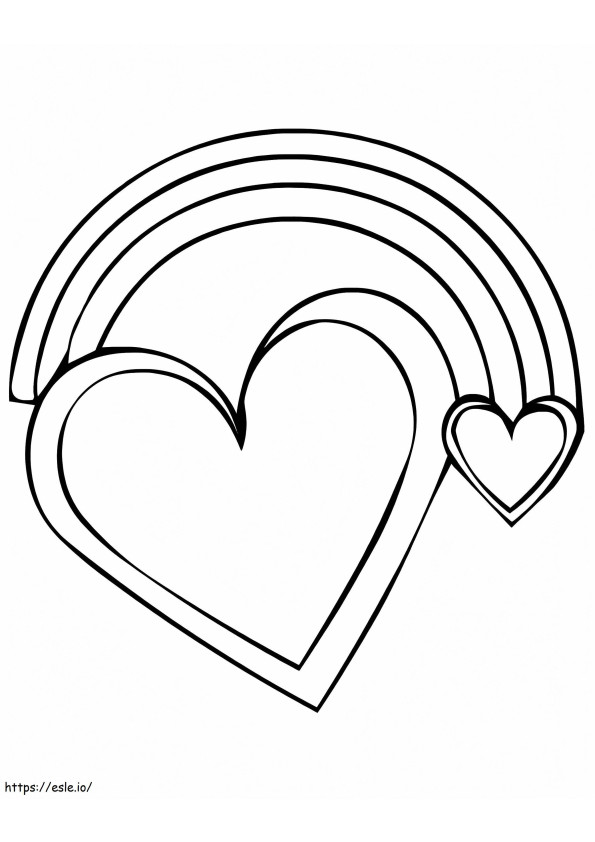 Valentine Rainbow coloring page