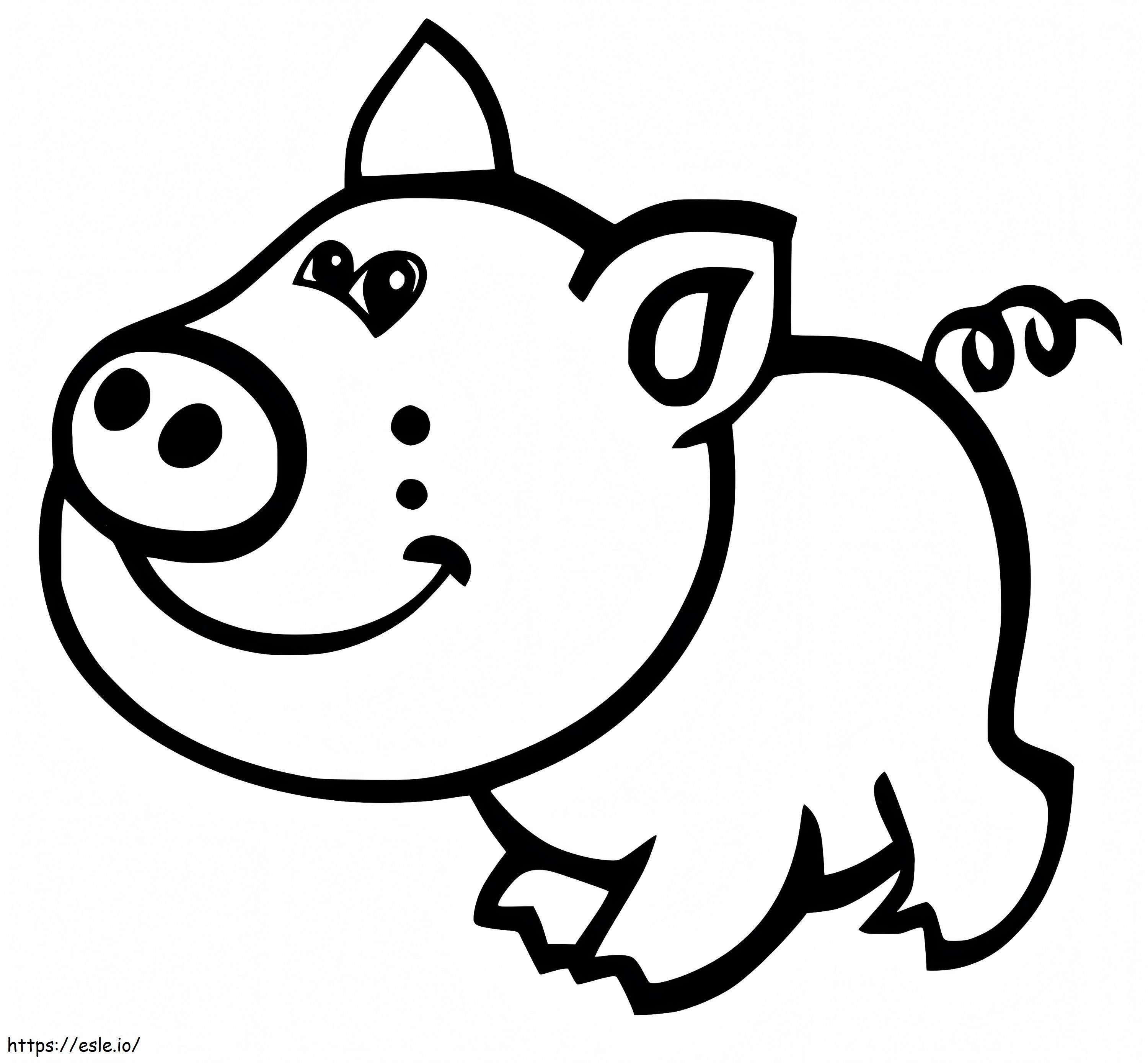 Happy Baby Pig coloring page