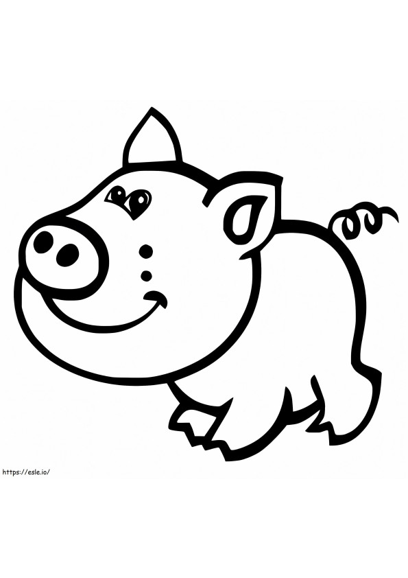 Coloriage Joyeux bébé cochon à imprimer dessin
