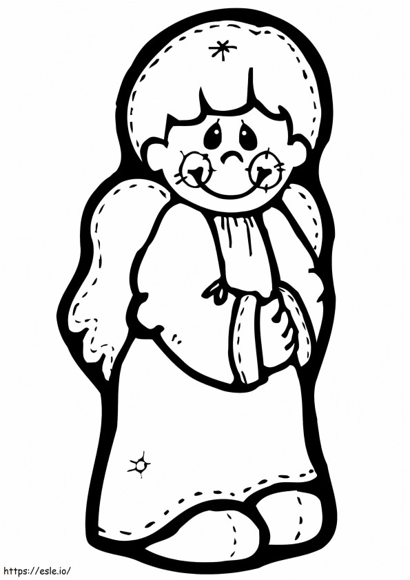 Coloriage Adorable petit ange de Noël à imprimer dessin