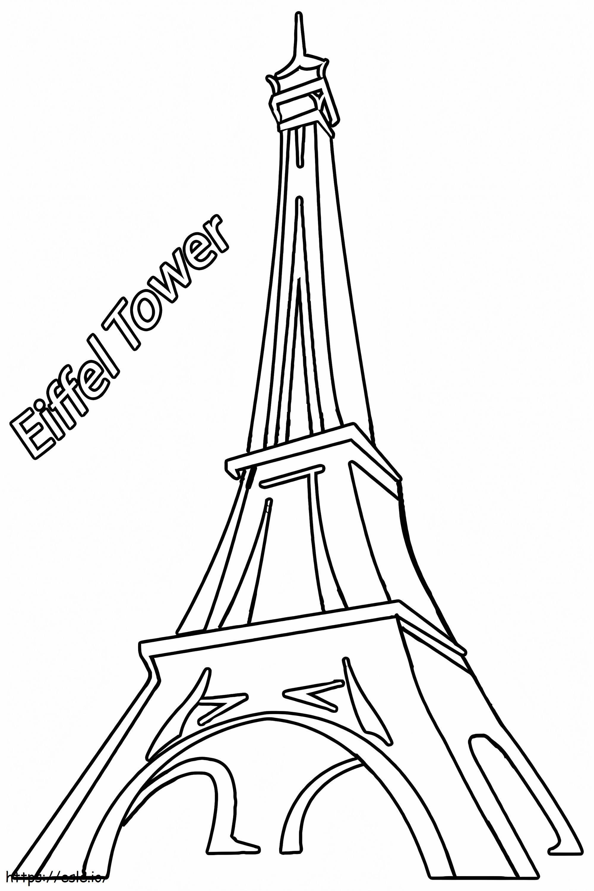 Sencilla Torre Eiffel En París para colorear