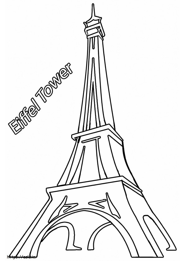 Prosta Wieża Eiffla W Paryżu kolorowanka