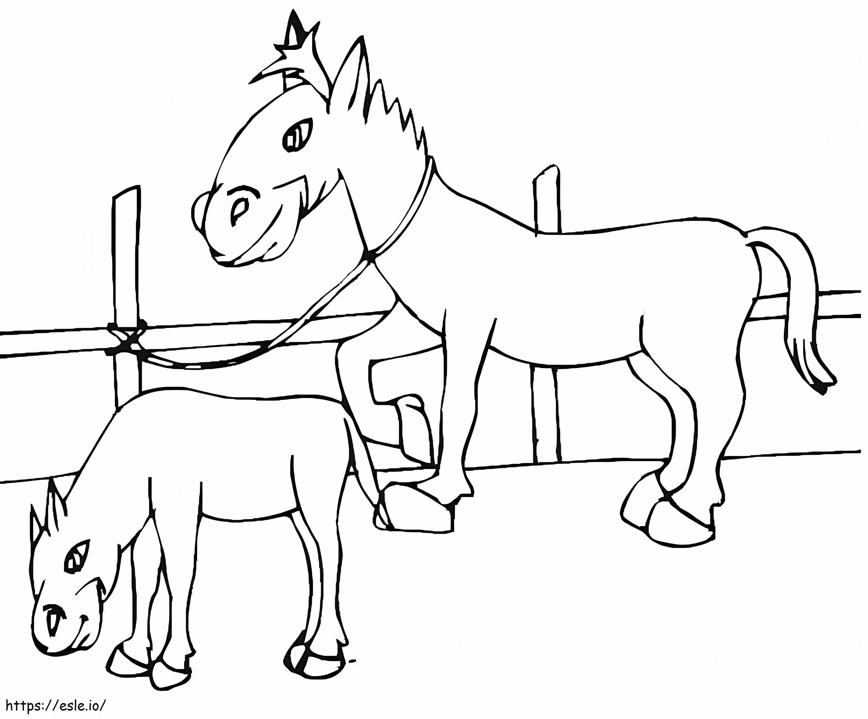 Coloriage Petits chevaux à imprimer dessin
