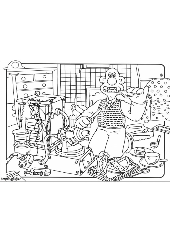Wallace And His Machine coloring page