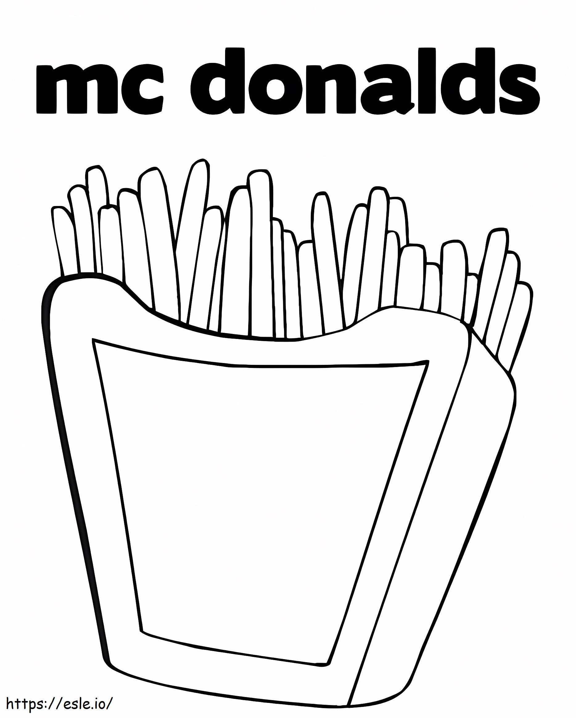 Patatine fritte di McDonald's da colorare da colorare