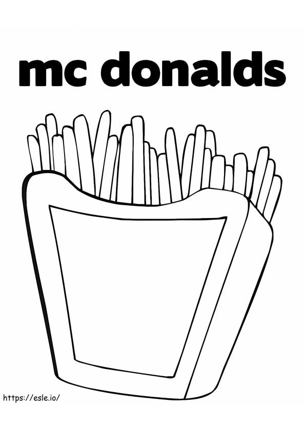 Coloração de batatas fritas Mcdonald para colorir