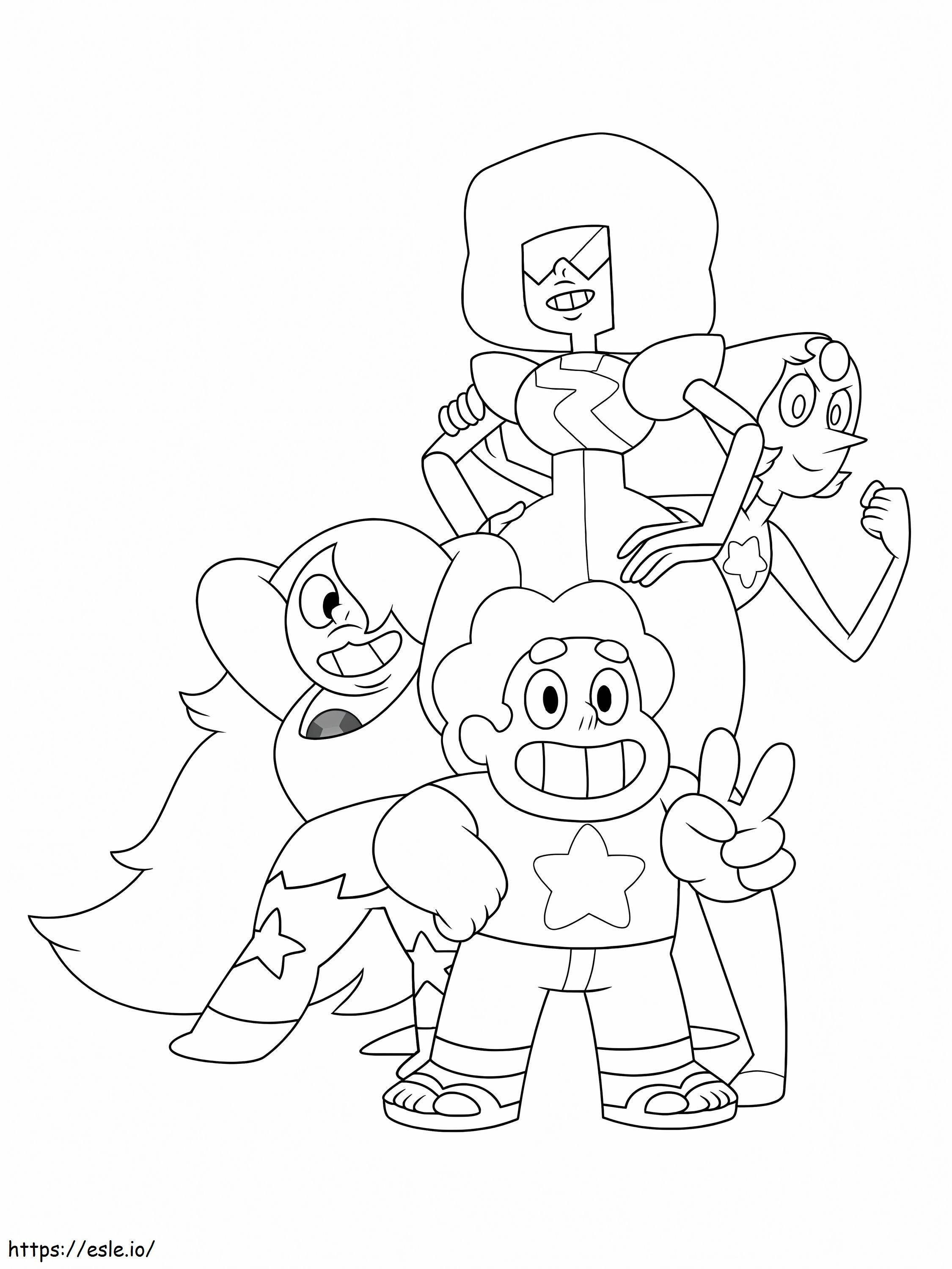 Steven e i suoi amici di base da colorare