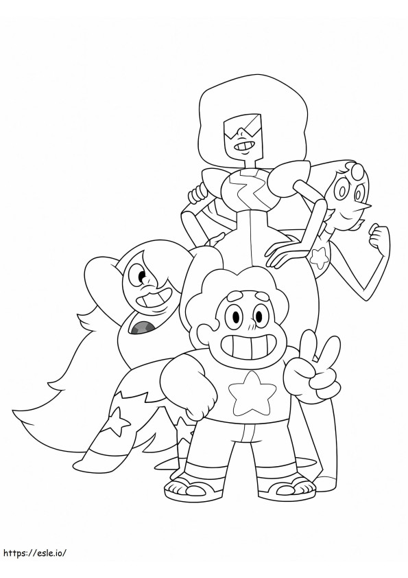 Coloriage Steven et ses amis de base à imprimer dessin