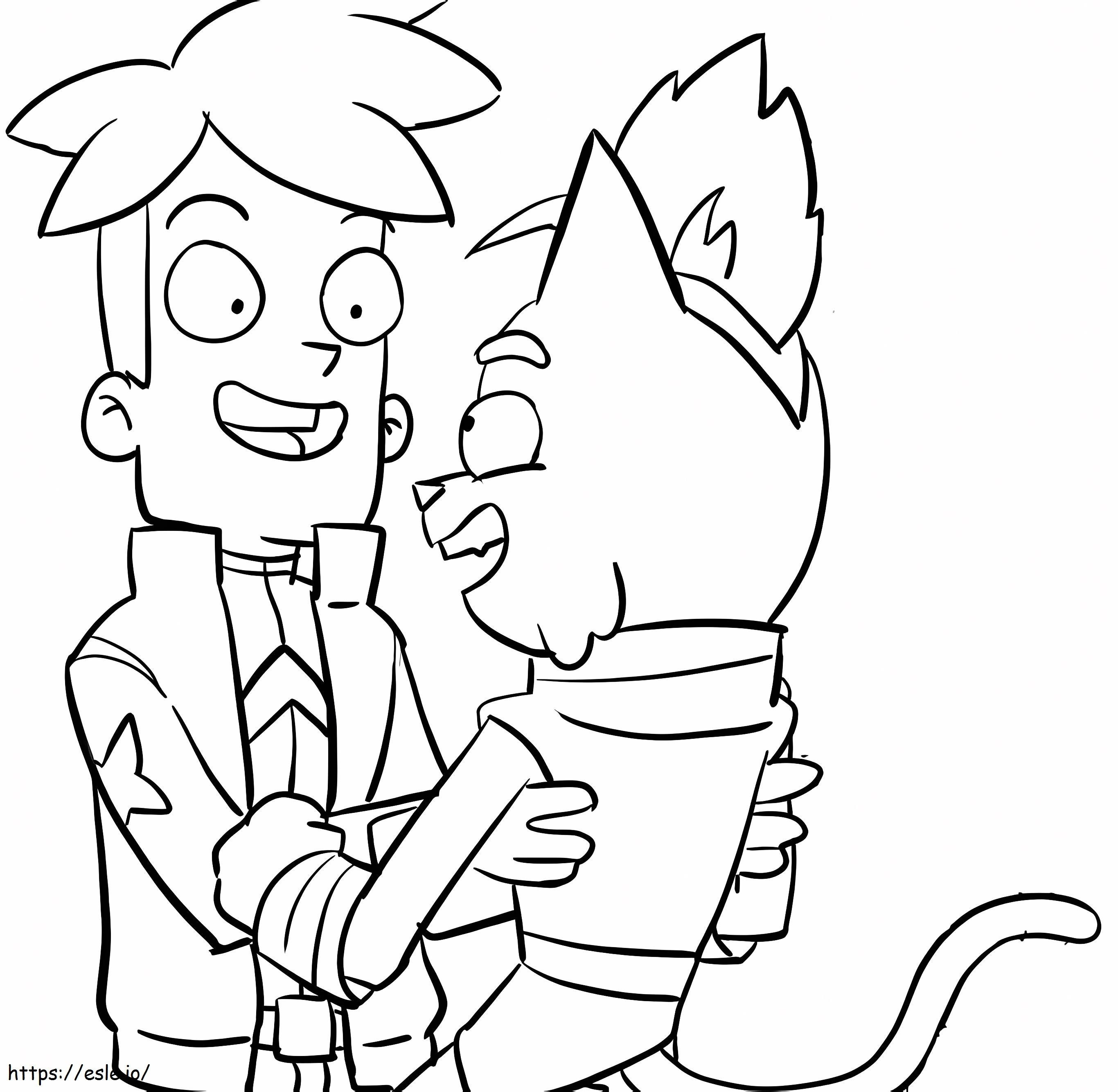 Gary Goodspeed And Little Cato From Final Space coloring page